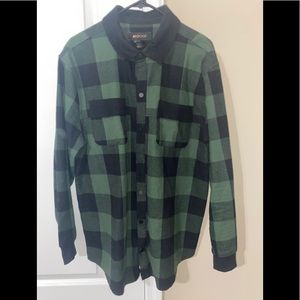 BeSpoke Green/Black flannel button down shirt